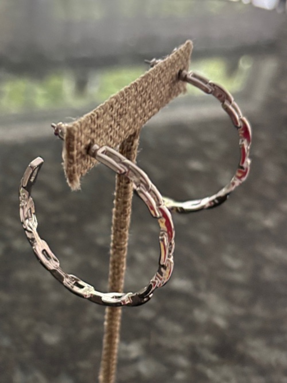 Park Lane Chain Silver Hoop Earrings - Lightweight Statement